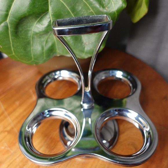 VTG Chrome Westfield Relish Lazy Susan Holder Beverage Caddy Tabletop Barware - Picture 1 of 6